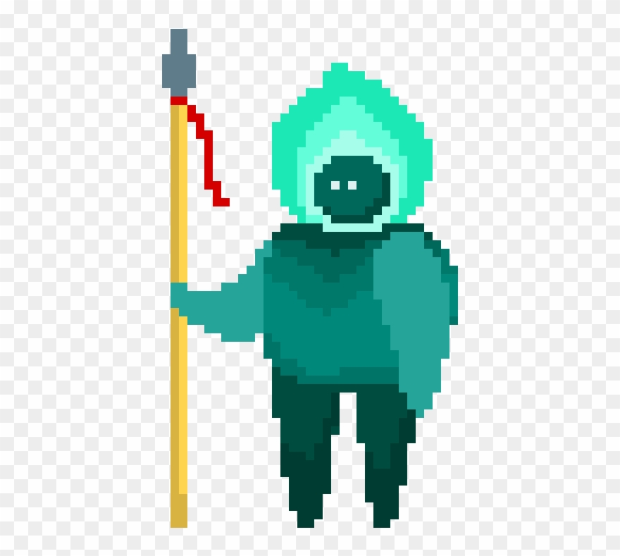 Flame Dude With Spear Clipart