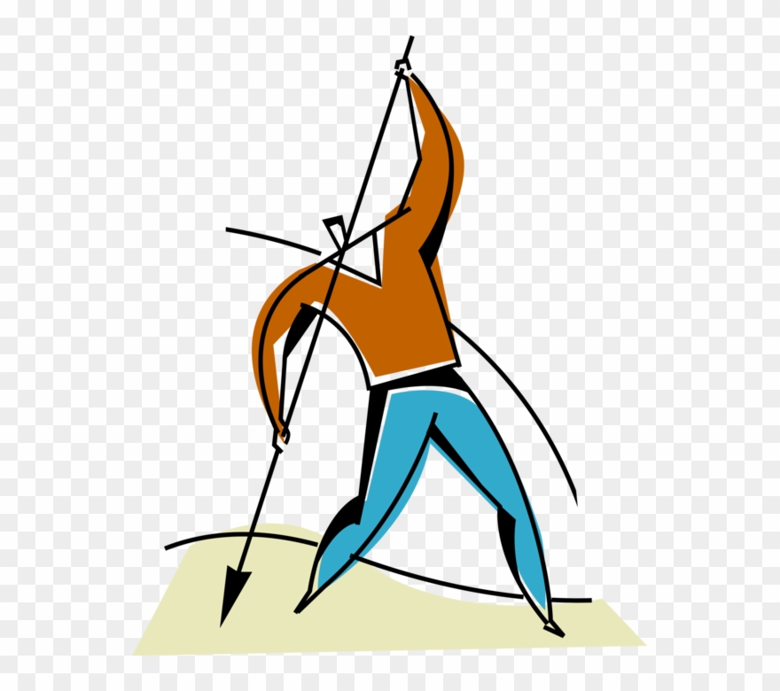 Vector Illustration Of Businessman Spear Fishing With Clipart