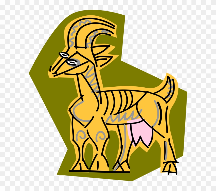 Vector Illustration Of Domesticated Billy Goat With Clipart
