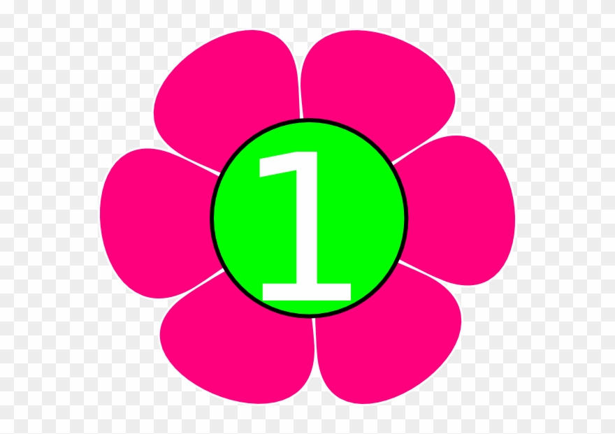 1 Pink Green Flower Clip Art At Clker - Png Download