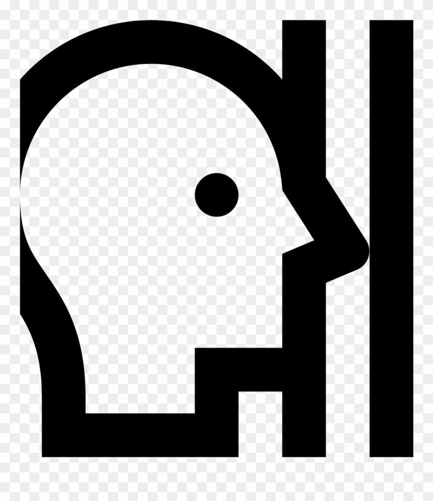 It's An Outline Of A Persons Face With A Very Large Clipart