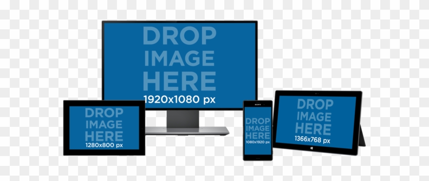 Multiple Device Mockup Of A Monitor, Android Phone, Clipart