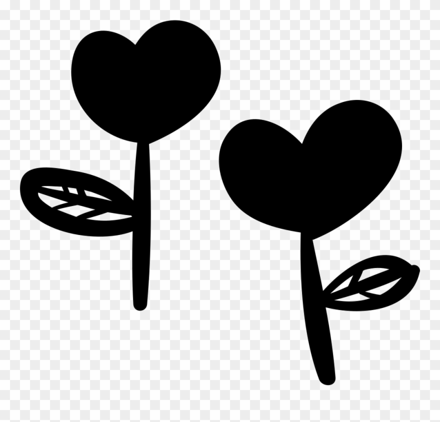 Two Heart-shaped Flowers Comments Clipart