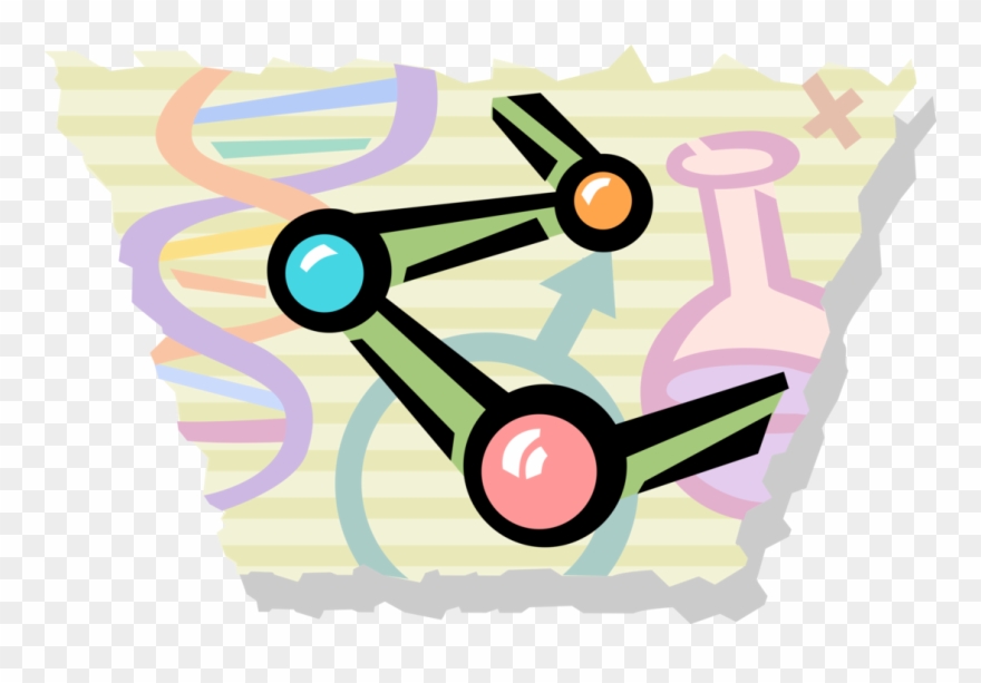 Vector Illustration Of Science Molecule With Laboratory Clipart