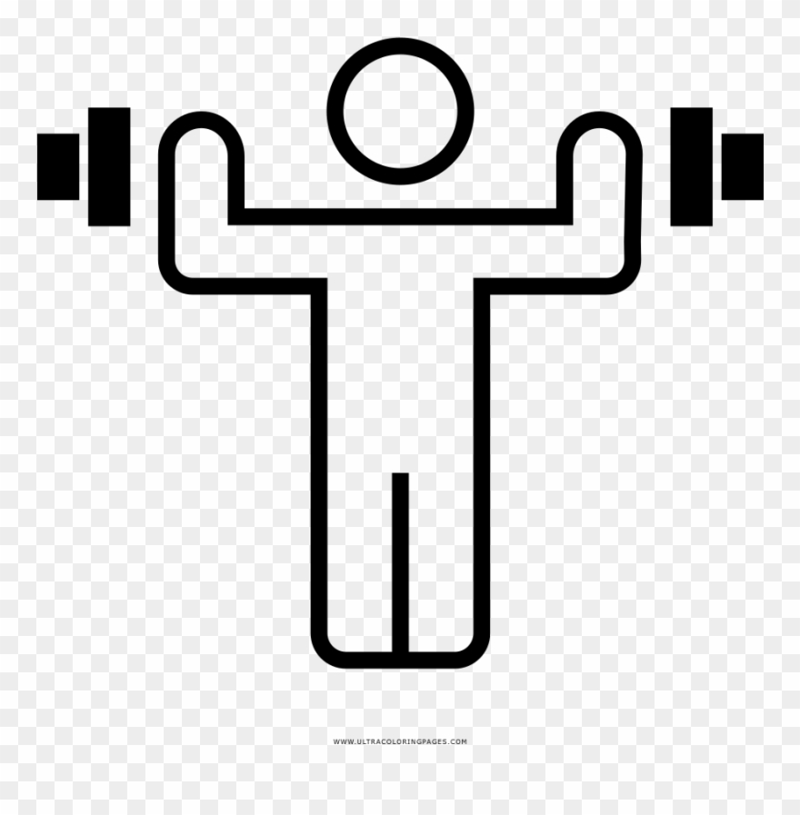 Dumbbells Coloring Page Clipart