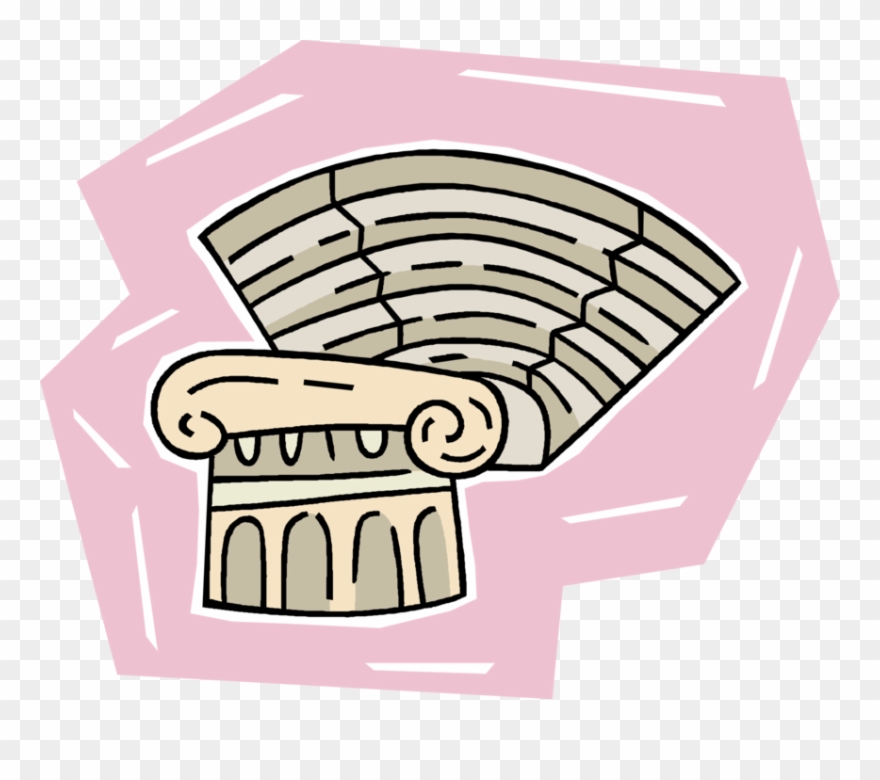 Vector Illustration Of Classic Greek Open-air Amphitheatre Clipart
