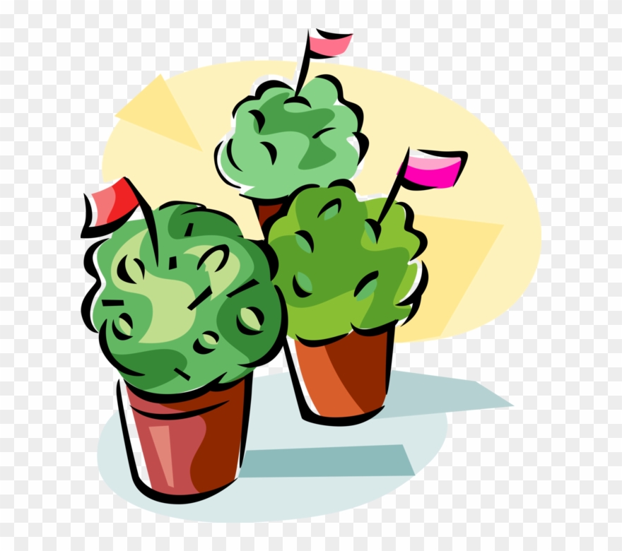 Vector Illustration Of Manjerico Decorated Pot Of Basil Clipart