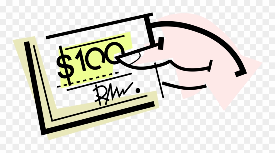 Vector Illustration Of Hand Holds Cashier Check Or Clipart