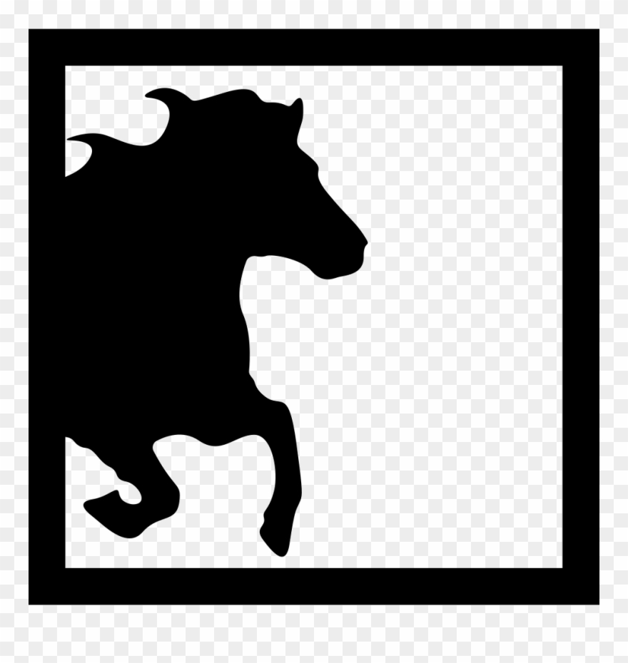 Horse Half Image Inside A Square Frame Comments Clipart