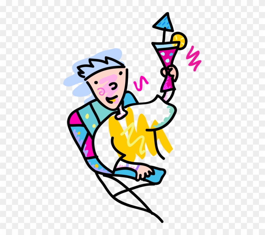 Vector Illustration Of Proposing Celebratory Toast Clipart