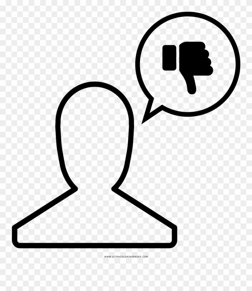 User Thumbs Down Coloring Page Clipart