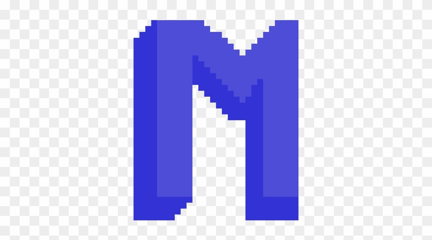 Blue Pixel M Clipart