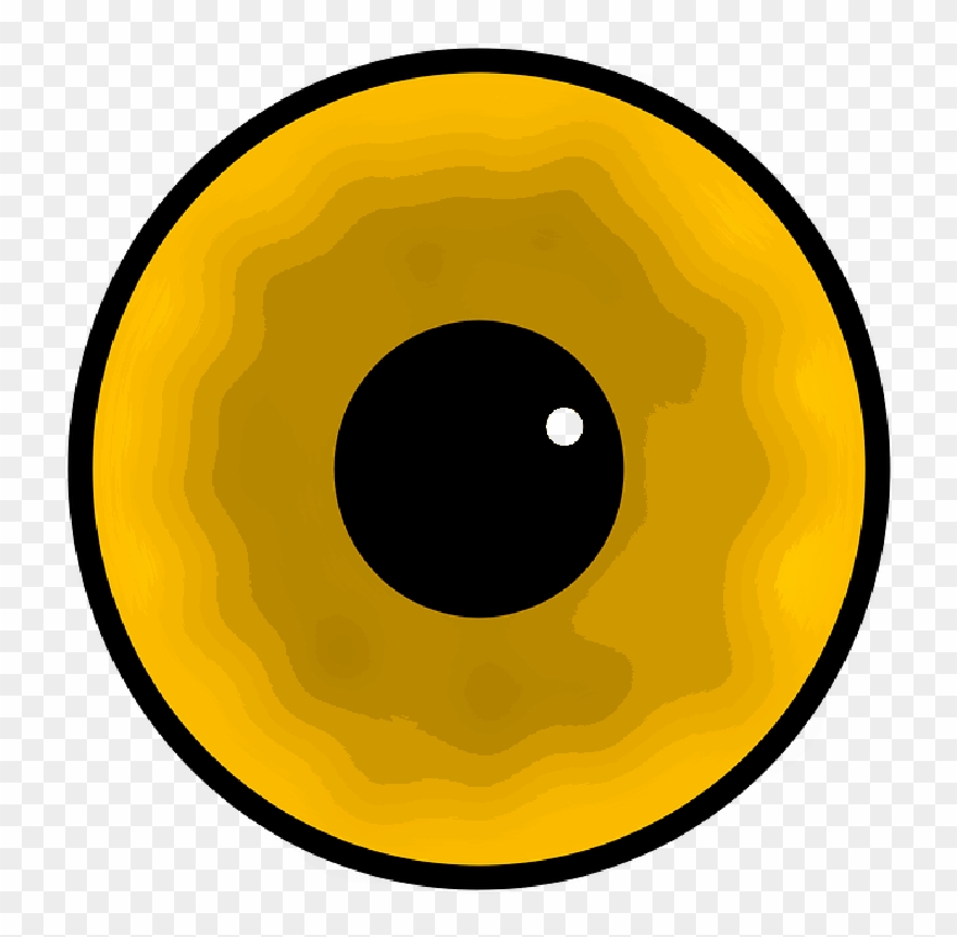 Eye, Black, Yellow, Circle, White, Cartoon, Dot Clipart
