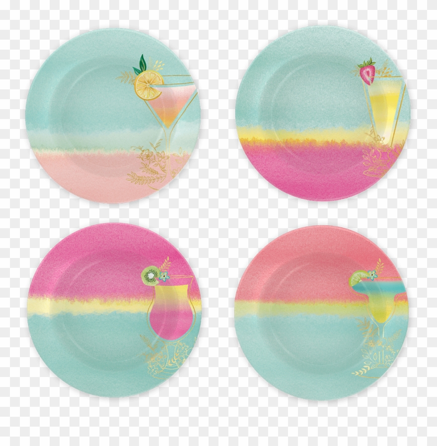 Tropical Drinks Melamine Plates Clipart