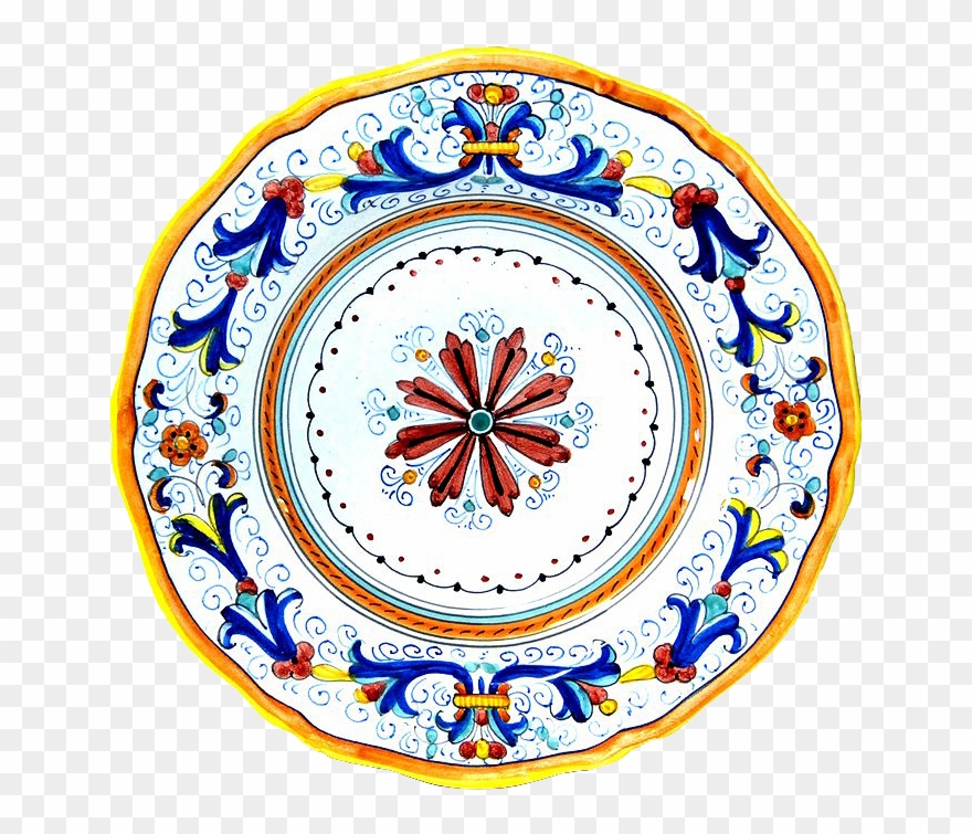 Scalopped Dinner Plate Ricco Deruta Clipart