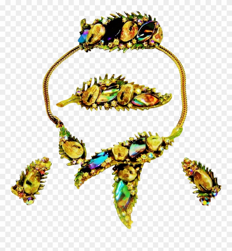 Vintage Har Dragon Tooth Necklace Bracelet Brooch Earrings Clipart