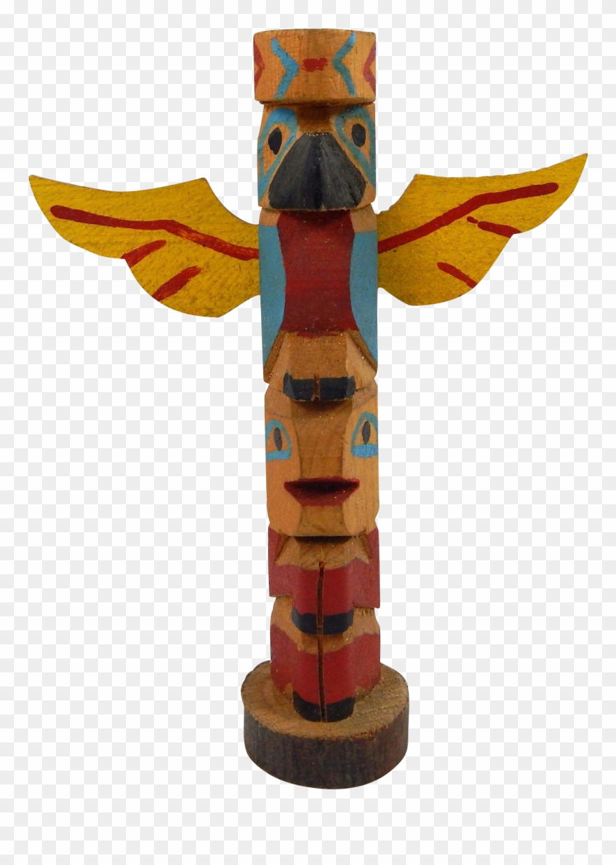 Northwest Coast Polychrome Cedar Totem C S Clipart