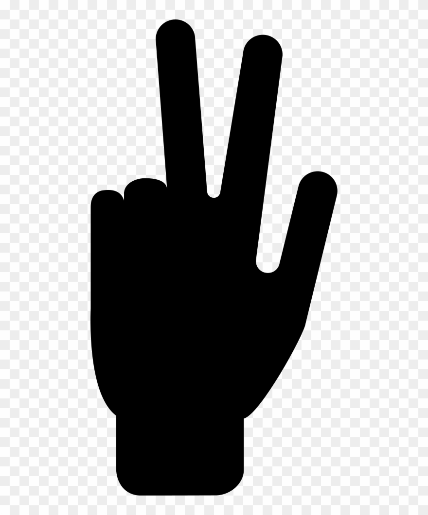 Three Fingers Extended Of Hand Silhouette Comments Clipart