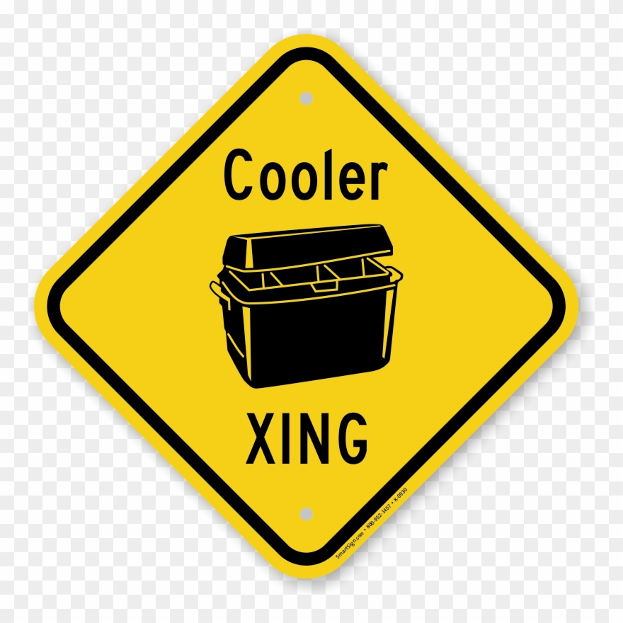 Cooler Xing Novelty Crossing Sign With Graphic Clipart
