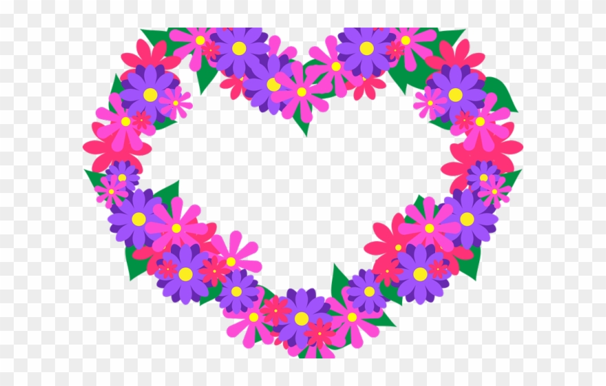 Purple Flower Clipart Purple Heart - Png Download