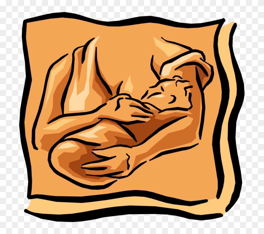 Vector Illustration Of Mother Breastfeeding Nursing Clipart