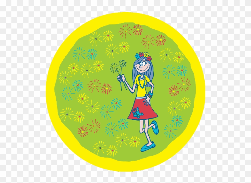 Happy Girl Round Coaster Clipart