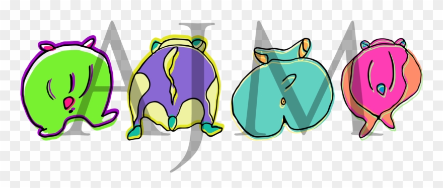 Colorful Hamster Butts Clipart