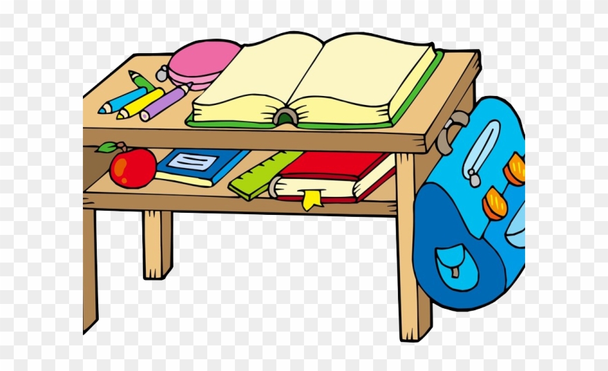 Desk Clipart School Bench - Png Download