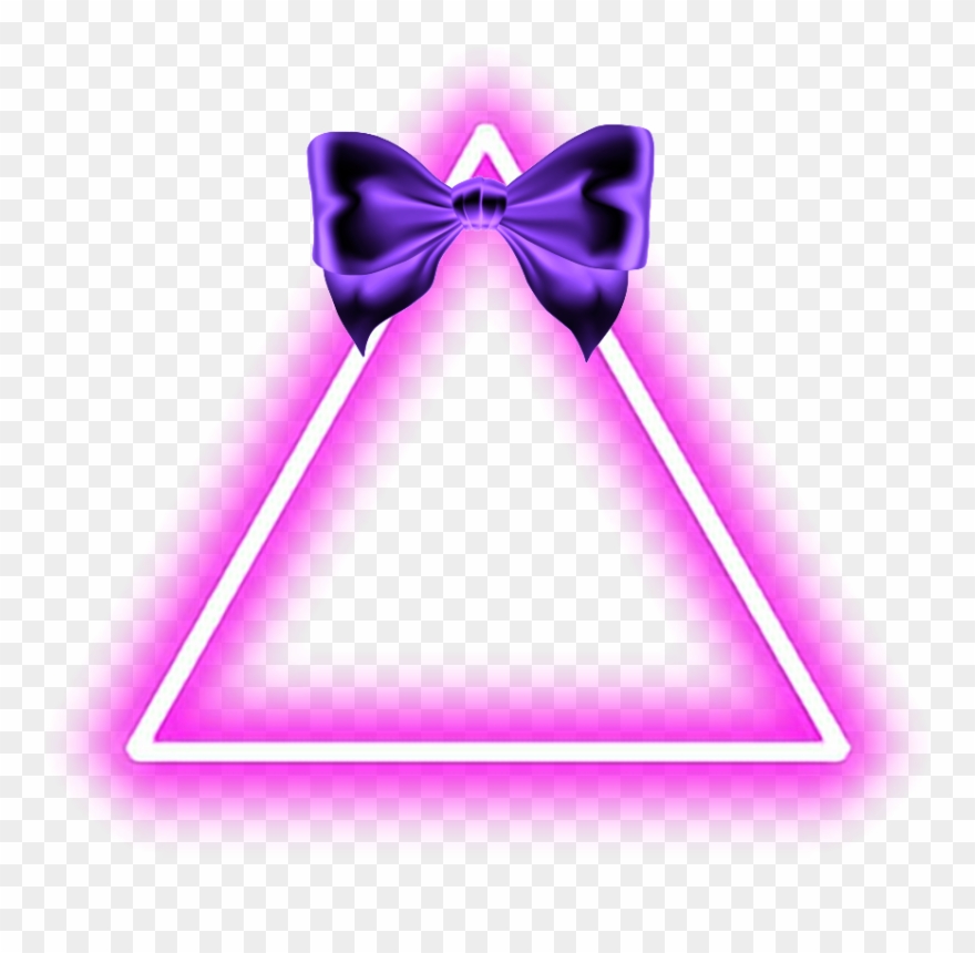 Mq Triangle Neon Pink Bow Decoration Kpop Geometric Clipart