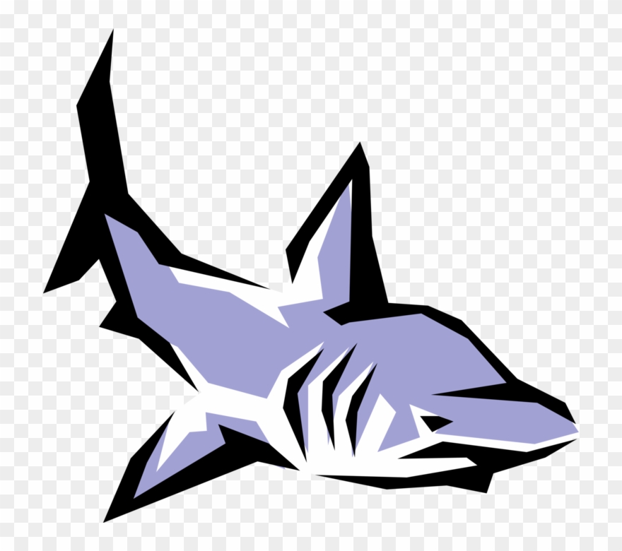 Vector Illustration Of Marine Predator Shark Swimming Clipart