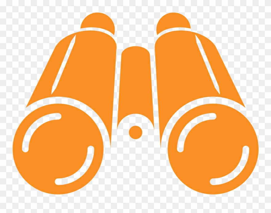 Binoculars Orange Solid Clipart