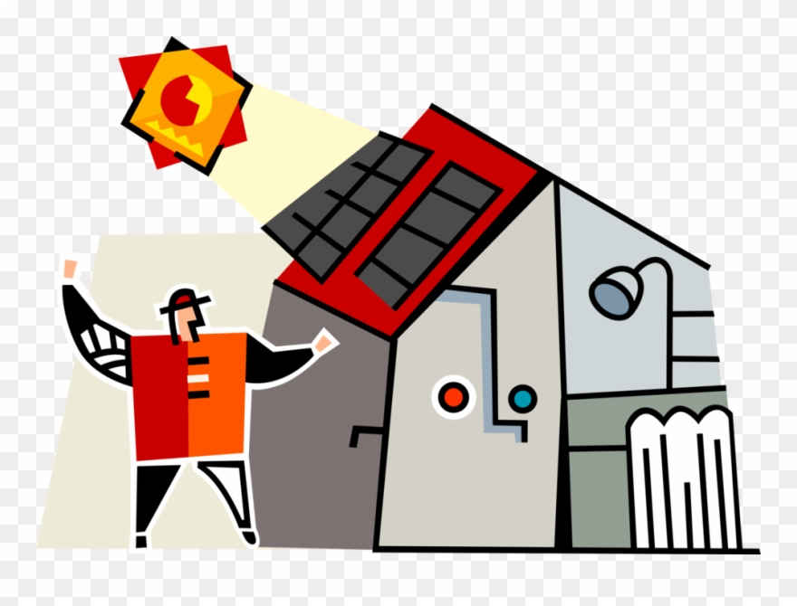 Vector Illustration Of Renewable Energy Solar Photovoltaic Clipart