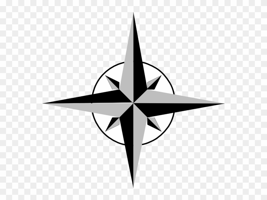 Gray Compass 1 Clip Art At Clker Com Vector Clip Art - Png Download