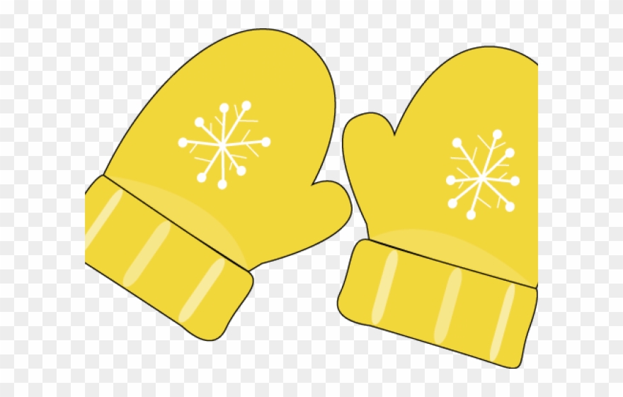 Yellow Clipart Mitten - Png Download
