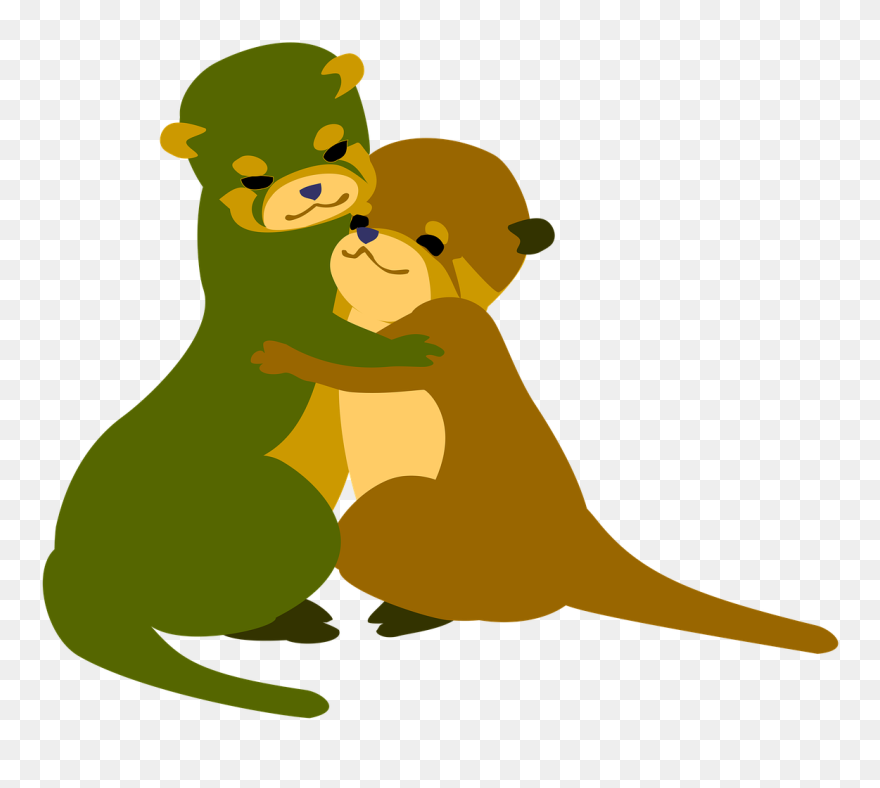 Otter, Hugs, Love, Friendship, Good Friends Clipart