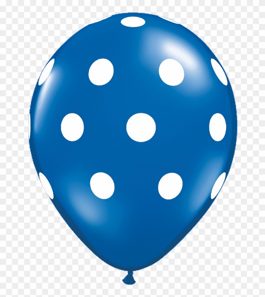 11" Jewel Sapphire Blue Polka Dot Balloon Clipart
