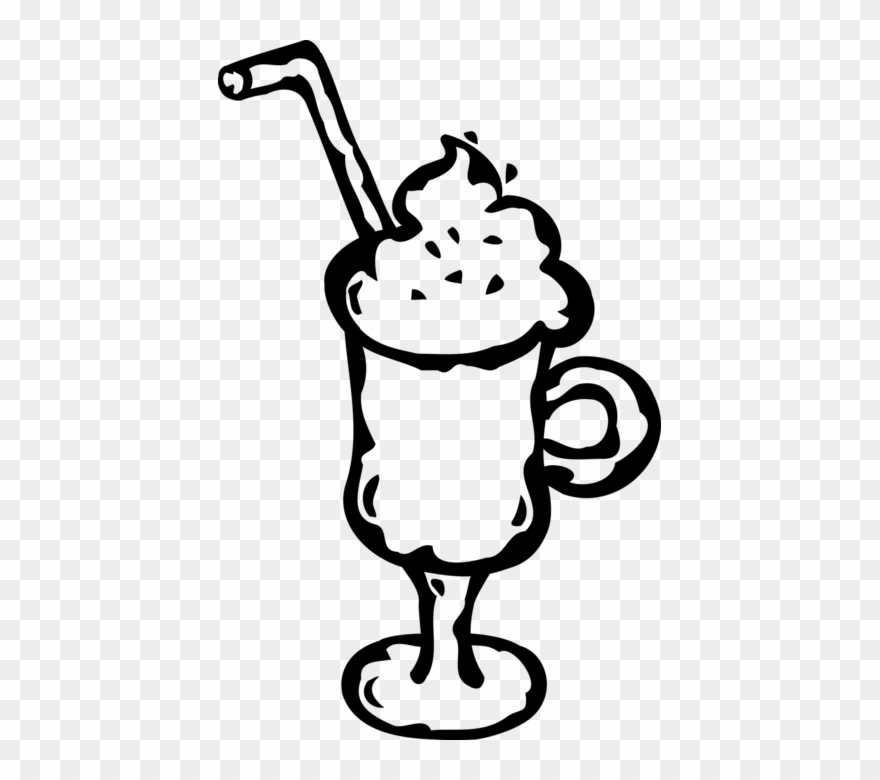 Vector Illustration Of Dessert Milkshake Drink With Clipart