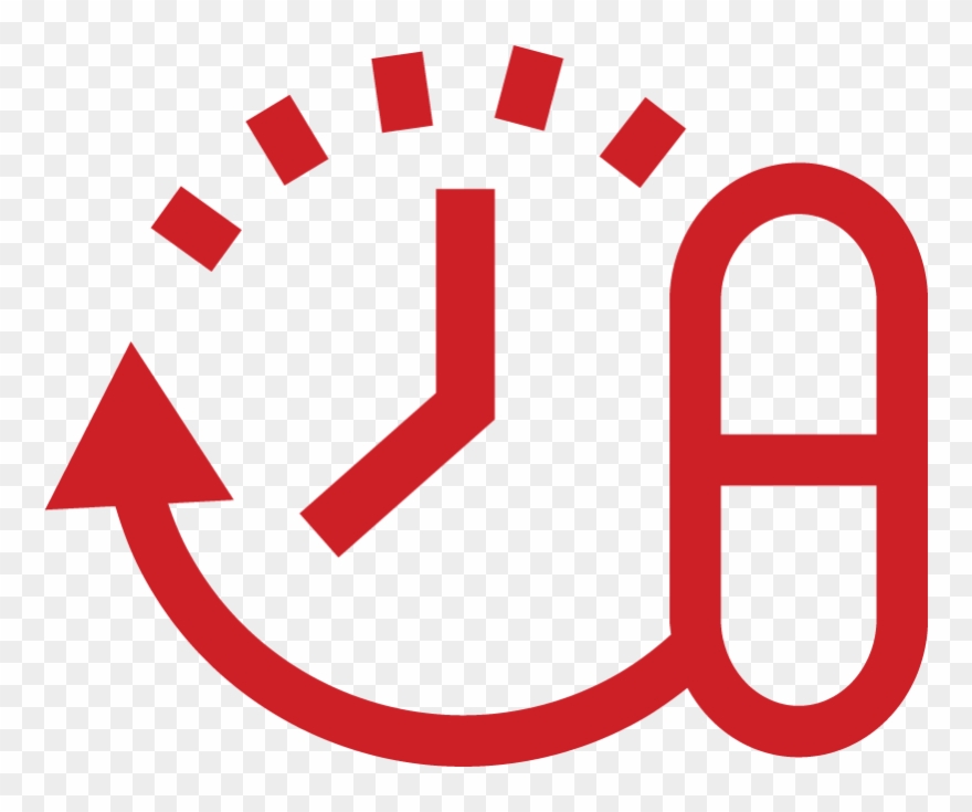 Icon Of A Countdown Timer And A Single Pill Clipart