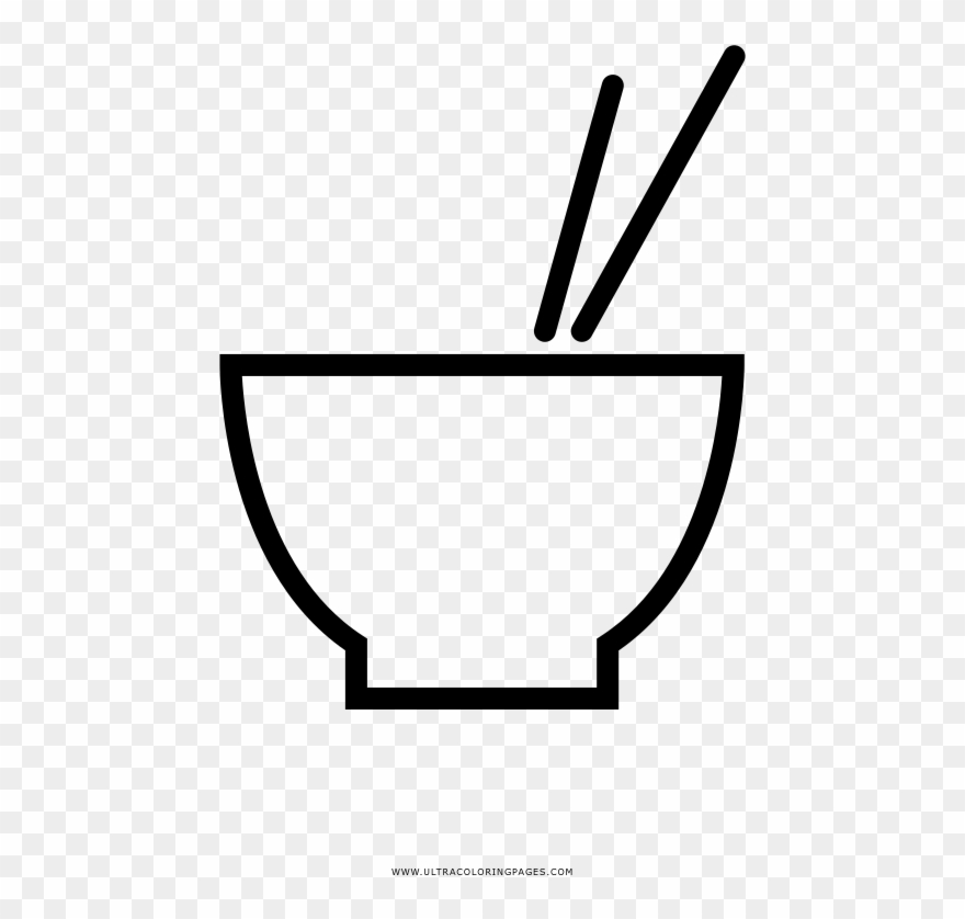 Rice Bowl Coloring Page Clipart