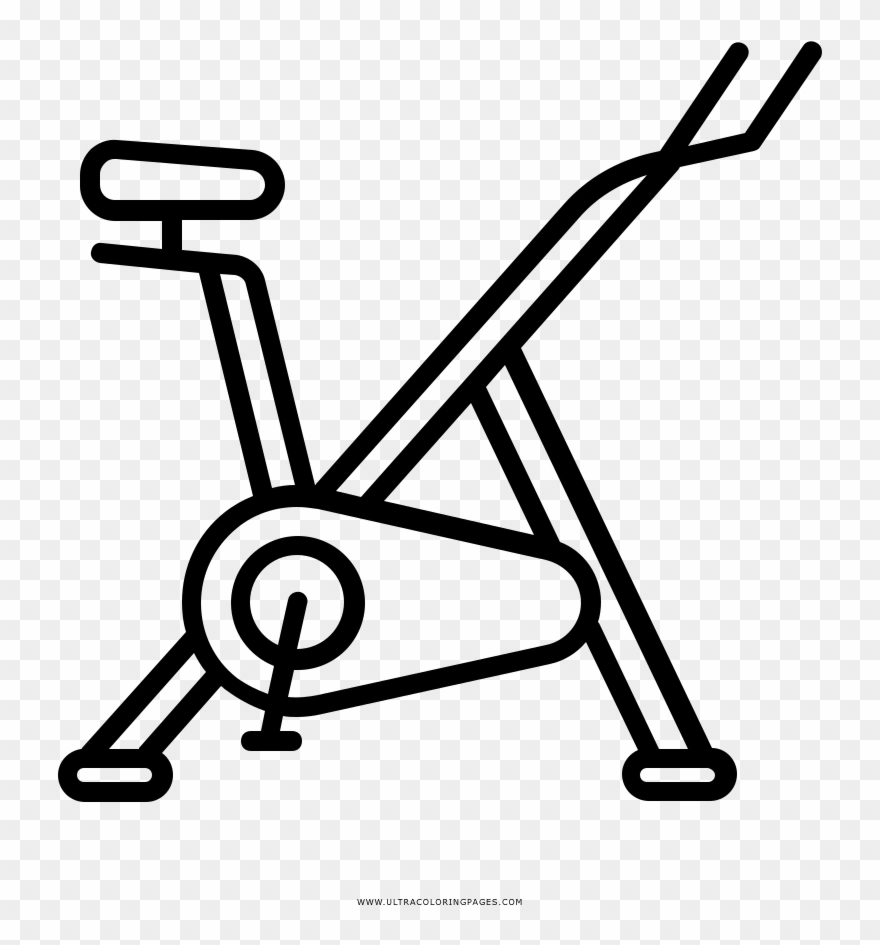 Stationary Bike Coloring Page Clipart