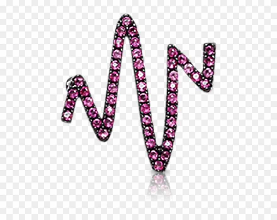 Heart Beat Black And Ruby Crystals Clipart