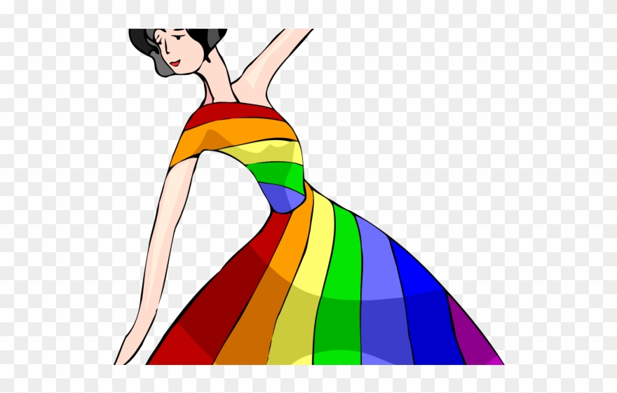 Blue Dress Clipart Rainbow - Png Download