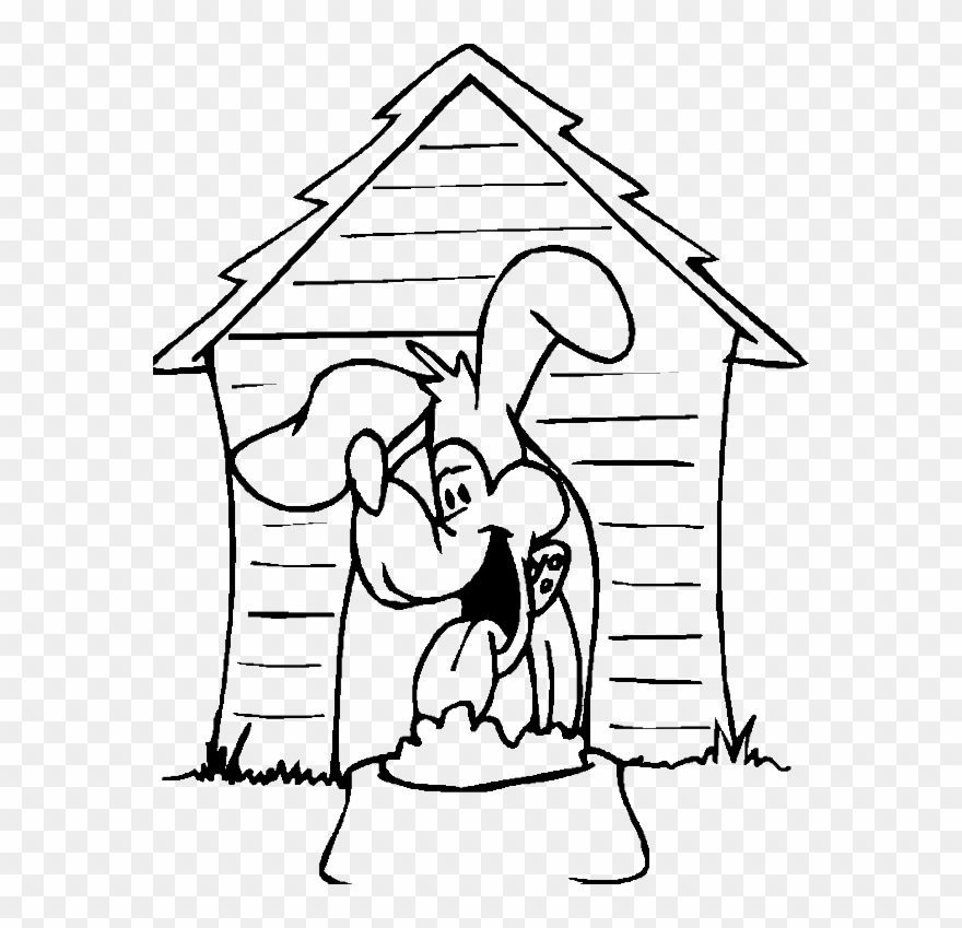 Dog House Coloring Page Clipart