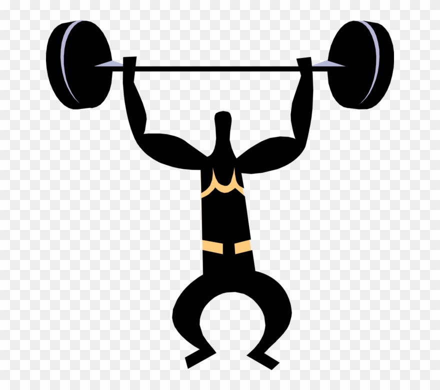 Royalty Free Download Weightlifter Lifts Weight Above Clipart