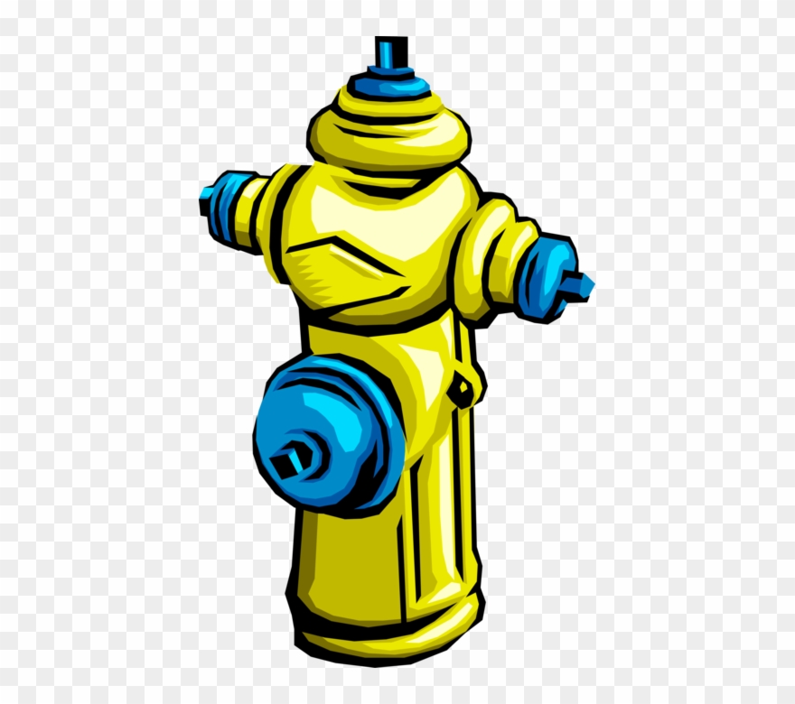 Vector Illustration Of Yellow And Blue Fire Hydrant Clipart