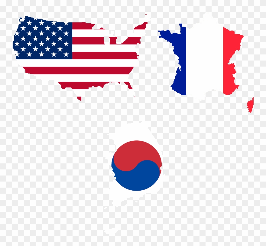 United States Of America , France, And South Korea Clipart