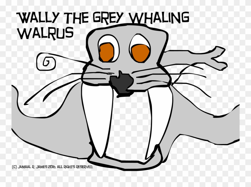 Wally The Grey Whaling Walrus Is Walking Around Crying, Clipart