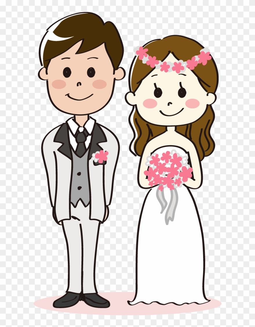 Bride And Groom Kissing Clipart Image - Png Download