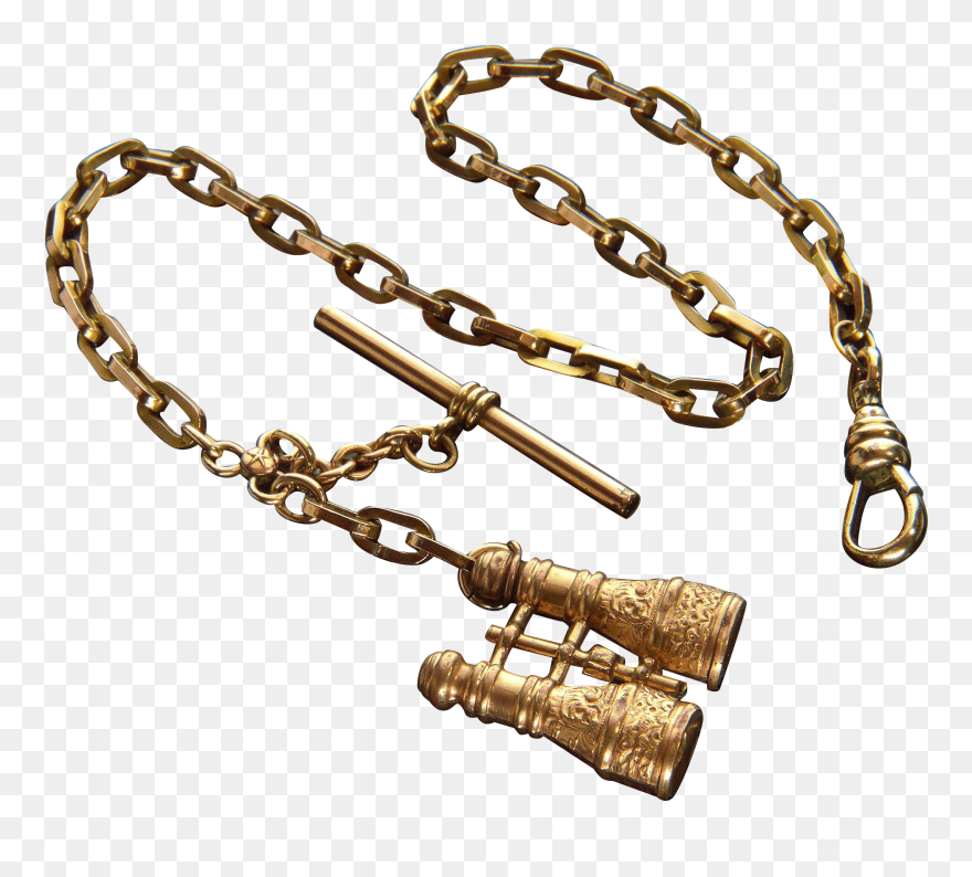 Antique Victorian Gold Filled Binoculars Fob Watch Clipart