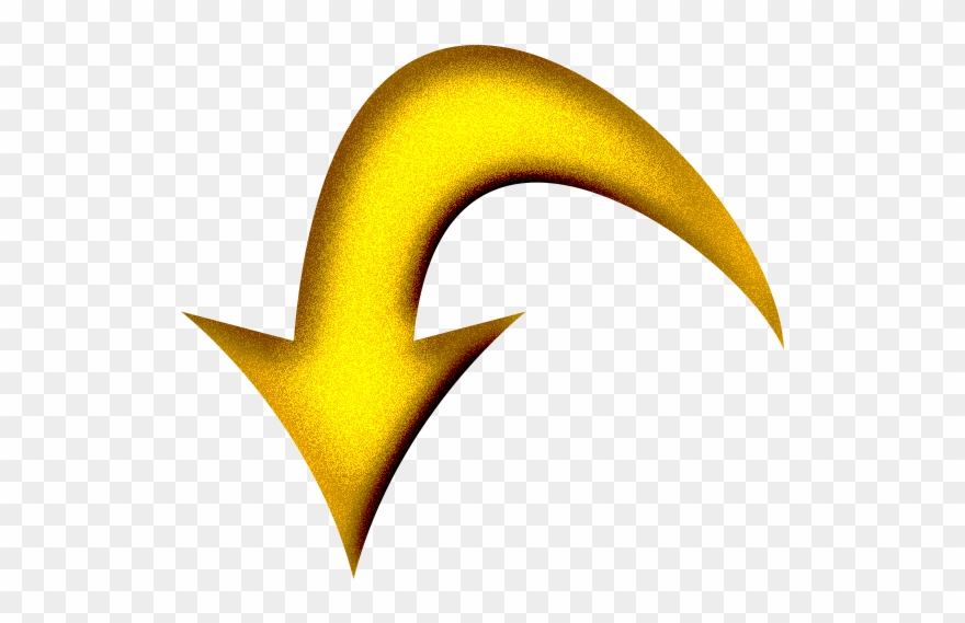 Yellow Arrow Curved Down Clipart